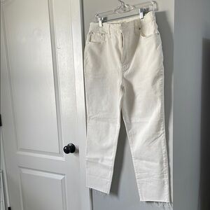 NWT Madewell Ankle Mom Jean in Tile White